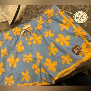 Blue and Yellow Floral Swim Coverup